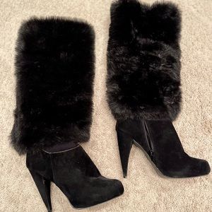 Fox for high-heeled black boots